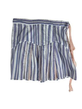 Diane Von Furstenberg silk y2k Striped Blue & Pink  Pleated flare Skirt